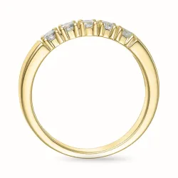 diamant alliancering i 14 karat guld 5 x 0,07 ct