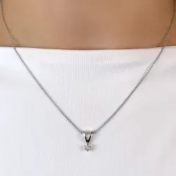 Kampagne - diamant vedhæng i 14 karat hvidguld 0,05 ct