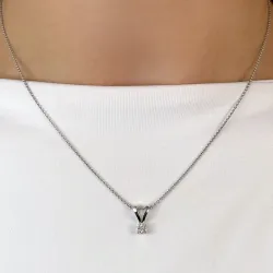 Kampagne - diamant vedhæng i 14 karat hvidguld 0,10 ct