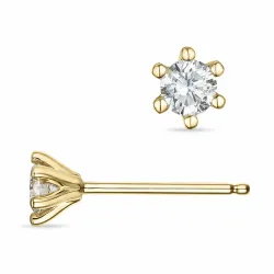 Kampagne - 2 x 0,16 ct diamant solitaireørestikker i 14 karat guld med diamant 