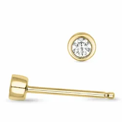 2 x 0,04 ct solitaireørestikker i 14 karat guld med diamant