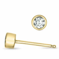 2 x 0,12 ct solitaireørestikker i 14 karat guld med diamant