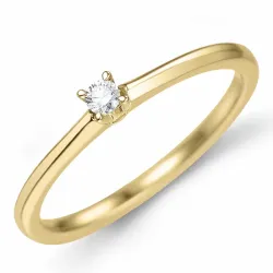 Kampagne - diamant solitairering i 14 karat guld 0,05 ct
