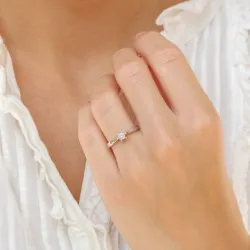 0,20 ct solitairering i 14 karat hvidguld 0,20 ct