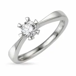 diamant solitairering i 14 karat hvidguld 0,30 ct