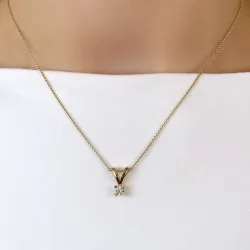 Kampagne - diamant vedhæng i 14 karat guld 0,20 ct