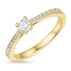 diamantring i 14 karat guld 0,20 ct 0,14 ct