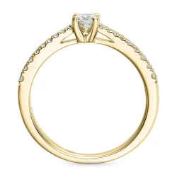 diamantring i 14 karat guld 0,20 ct 0,14 ct