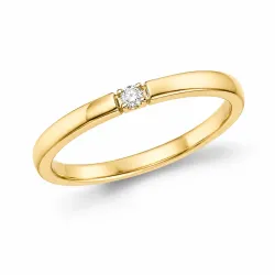 1 x 0,03 ct diamantring i 14 karat guld 0,03 ct