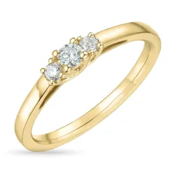 diamantring i 14 karat guld 0,10 ct 0,08 ct