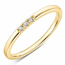 3 x 0,01 ct diamantring i 9 karat guld 0,03 ct
