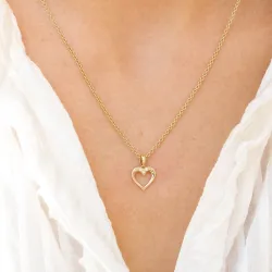 hjerte diamantvedhæng i 14 karat guld 0,01 ct