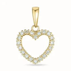 hjerte diamantvedhæng i 14 karat guld 0,16 ct