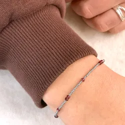 armbånd med hematite og granat - Loom Stones