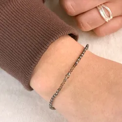 sten armbånd med kvarts og hematite - Loom Stones