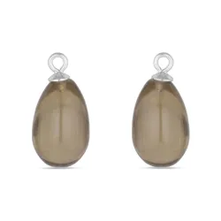 Kollektionsprøve røgfarvet kvarts vedhæng til øreringe i sølv