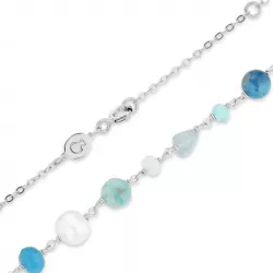 blå turkis halskæde i sølv  x 6,3 mm