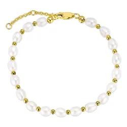 hematite armbånd med ferskvandsperle