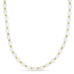 hematite halskæde med ferskvandsperle