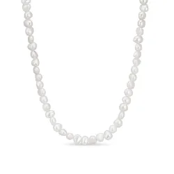 6 mm halskæde med ferskvandsperle