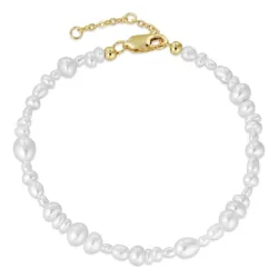 Blandet størrelse armbånd med ferskvandsperle