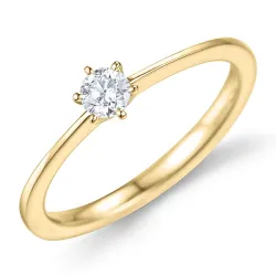 0,20 ct lab grown diamant solitairering i 9 karat guld 0,20 ct