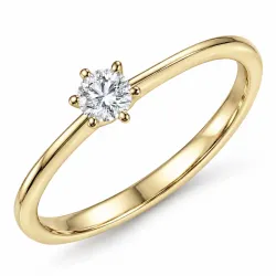 0,20 ct lab grown diamant solitairering i 9 karat guld 0,20 ct
