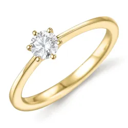 0,30 ct lab grown diamant solitairering i 9 karat guld 0,30 ct