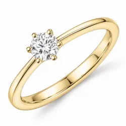 0,30 ct lab grown diamant solitairering i 9 karat guld 0,30 ct