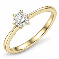 0,50 ct lab grown diamant solitairering i 9 karat guld 0,50 ct