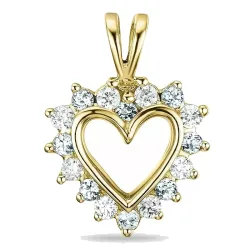 hjerte lab grown diamant vedhæng i 9 karat guld 0,26 ct