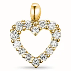 hjerte lab grown diamant vedhæng i 9 karat guld 0,54 ct
