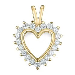 hjerte lab grown diamant vedhæng i 9 karat guld 0,46 ct