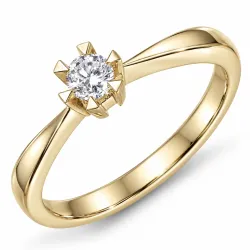 0,20 ct lab grown diamant solitairering i 9 karat guld 0,20 ct