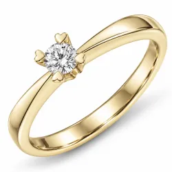 0,10 ct lab grown diamant solitairering i 9 karat guld 0,10 ct
