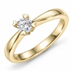 0,20 ct lab grown diamant solitairering i 9 karat guld 0,20 ct