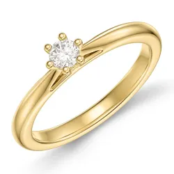 0,20 ct lab grown diamant solitairering i 9 karat guld 0,20 ct