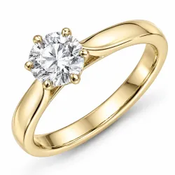 1,00 ct lab grown diamant solitairering i 9 karat guld 1,0 ct