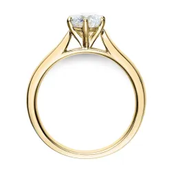 1,00 ct lab grown diamant solitairering i 9 karat guld 1,0 ct
