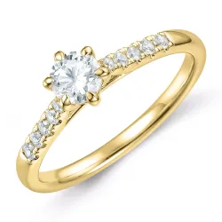 lab grown diamant ring i 9 karat guld 0,40 ct 0,14 ct