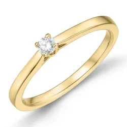 0,10 ct lab grown diamant solitairering i 9 karat guld 0,10 ct