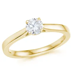 0,50 ct lab grown diamant solitairering i 9 karat guld 0,50 ct