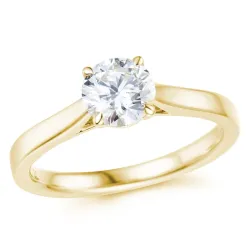1,00 ct lab grown diamant solitairering i 9 karat guld 1,0 ct