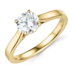 1,00 ct lab grown diamant solitairering i 9 karat guld 1,0 ct
