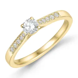 lab grown diamant ring i 9 karat guld 0,30 ct 0,09 ct