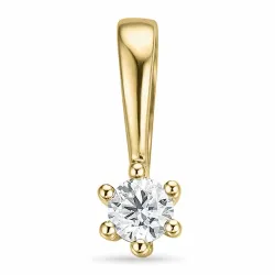 0,05 ct lab grown diamant solitairevedhæng i 9 karat guld 0,05 ct