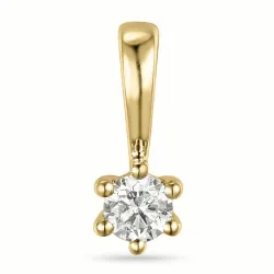 0,10 ct lab grown diamant solitairevedhæng i 9 karat guld 0,10 ct