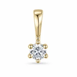 0,10 ct lab grown diamant solitairevedhæng i 9 karat guld 0,10 ct