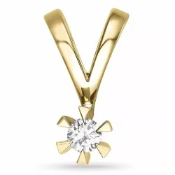 0,10 ct lab grown diamant vedhæng i 9 karat guld 0,10 ct