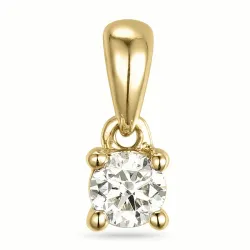 0,20 ct lab grown diamant solitairevedhæng i 9 karat guld 0,20 ct